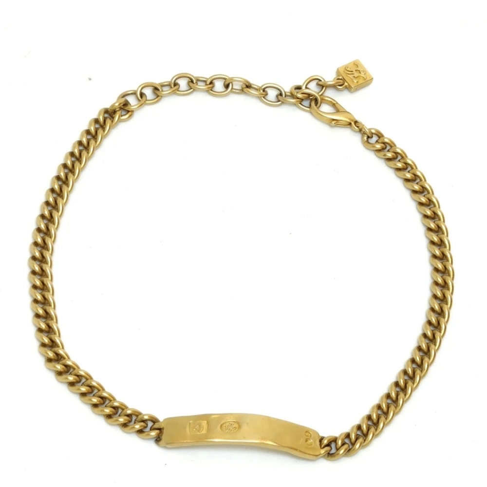 1980s Vintage Karl Lagerfeld Gold ID Necklace